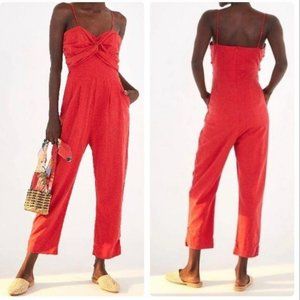 NWT Farm Rio Cherry red cropped jumpsuit Size XS